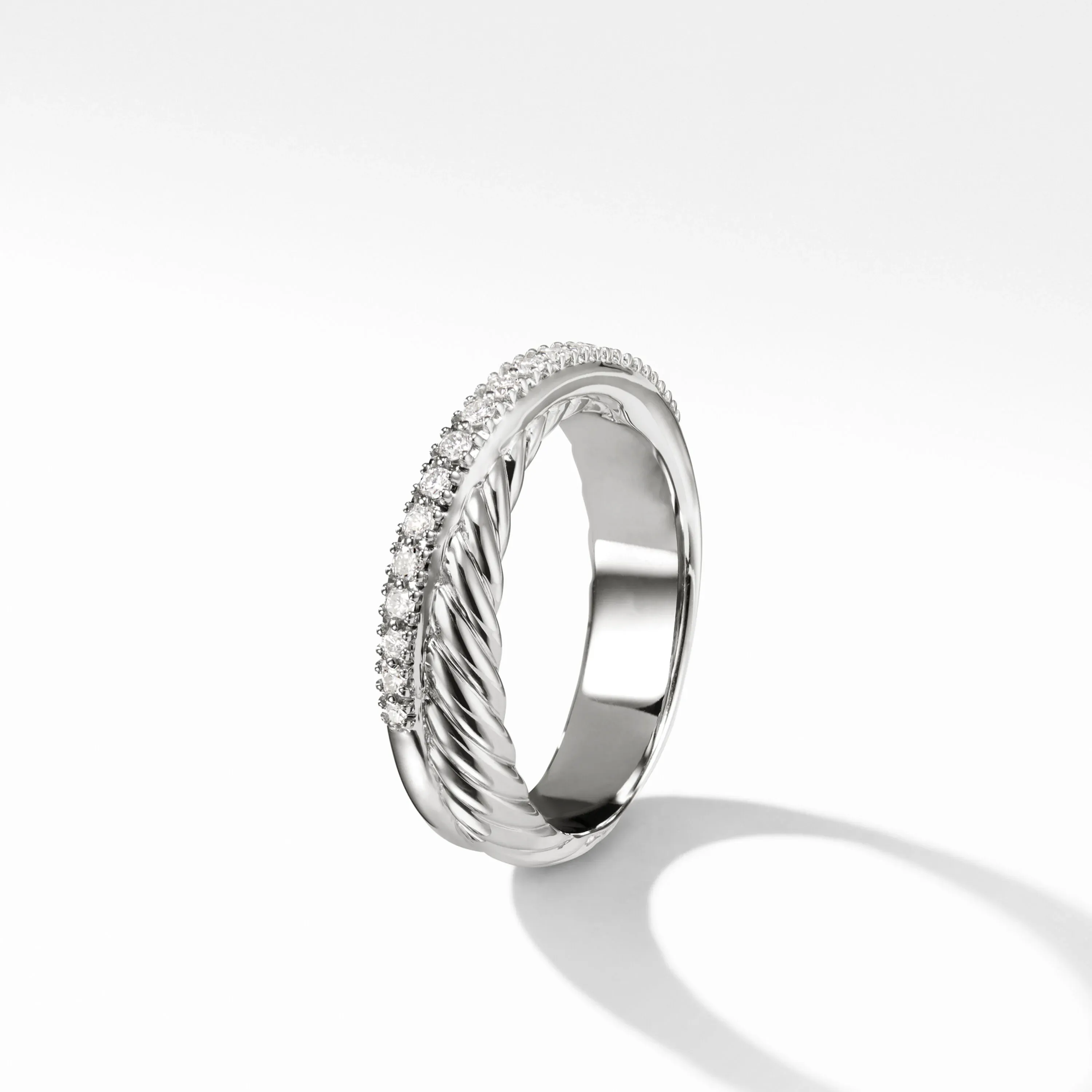 0.14 CTW Twisted Pave Natural Diamond Wedding Band