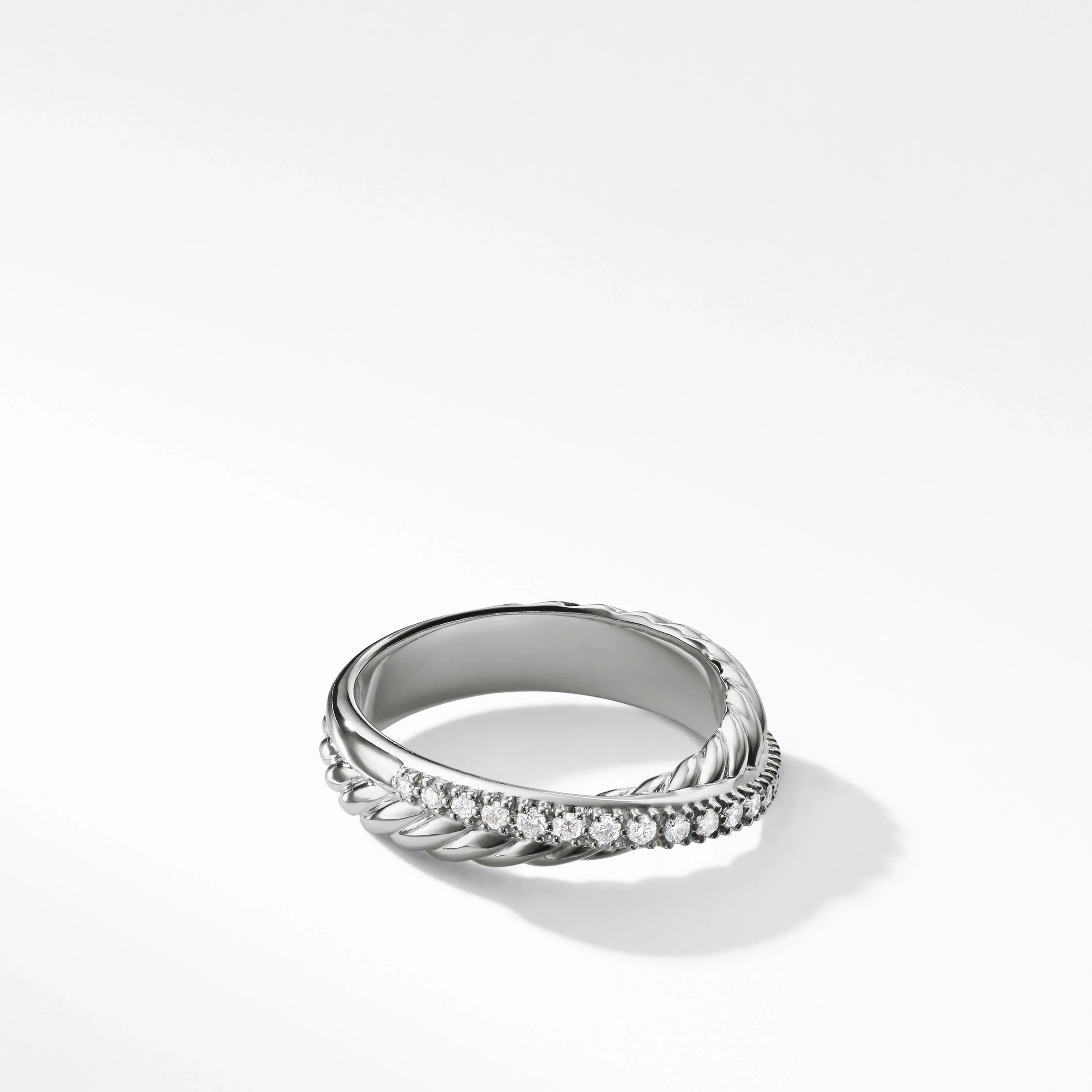 0.14 CTW Twisted Pave Natural Diamond Wedding Band