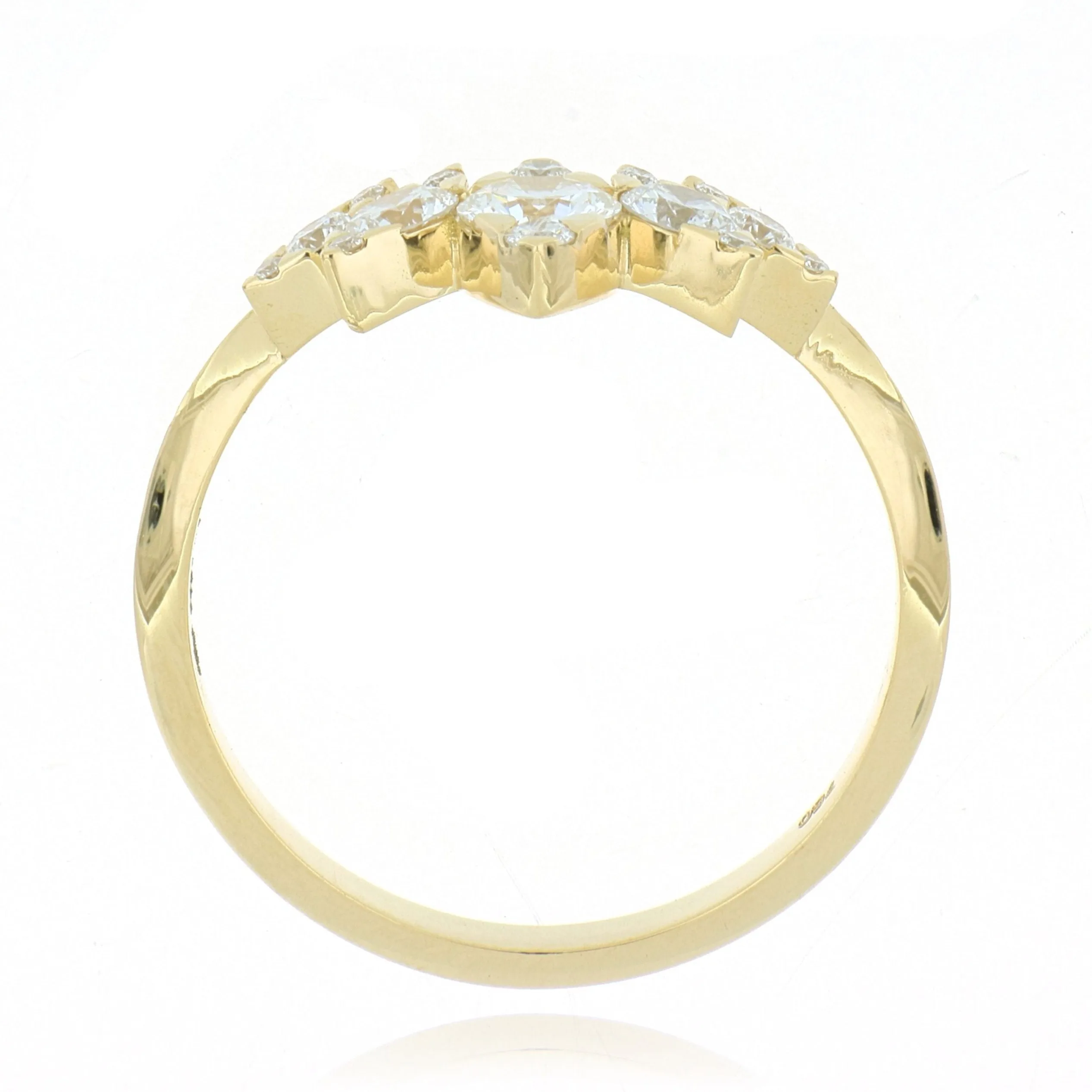 18k Yellow Gold Crown Style Diamond Wedding Band