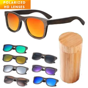 2022 NEW Bamboo sunglasses men, women polarized UV400 mirror all wood sunglasses - BB412