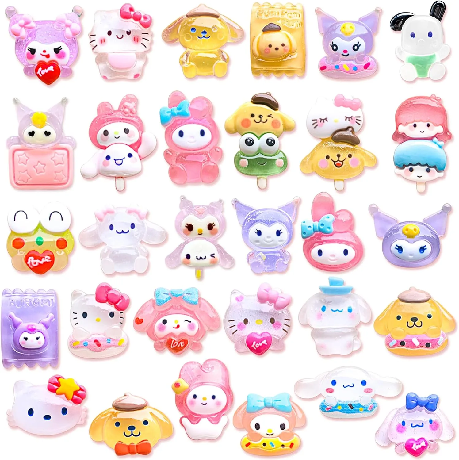 20,30,45Pcs Resin Random Shoe Decoration Charms for Clog Sandals, Cute Charms for Adults