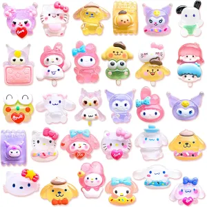 20,30,45Pcs Resin Random Shoe Decoration Charms for Clog Sandals, Cute Charms for Adults