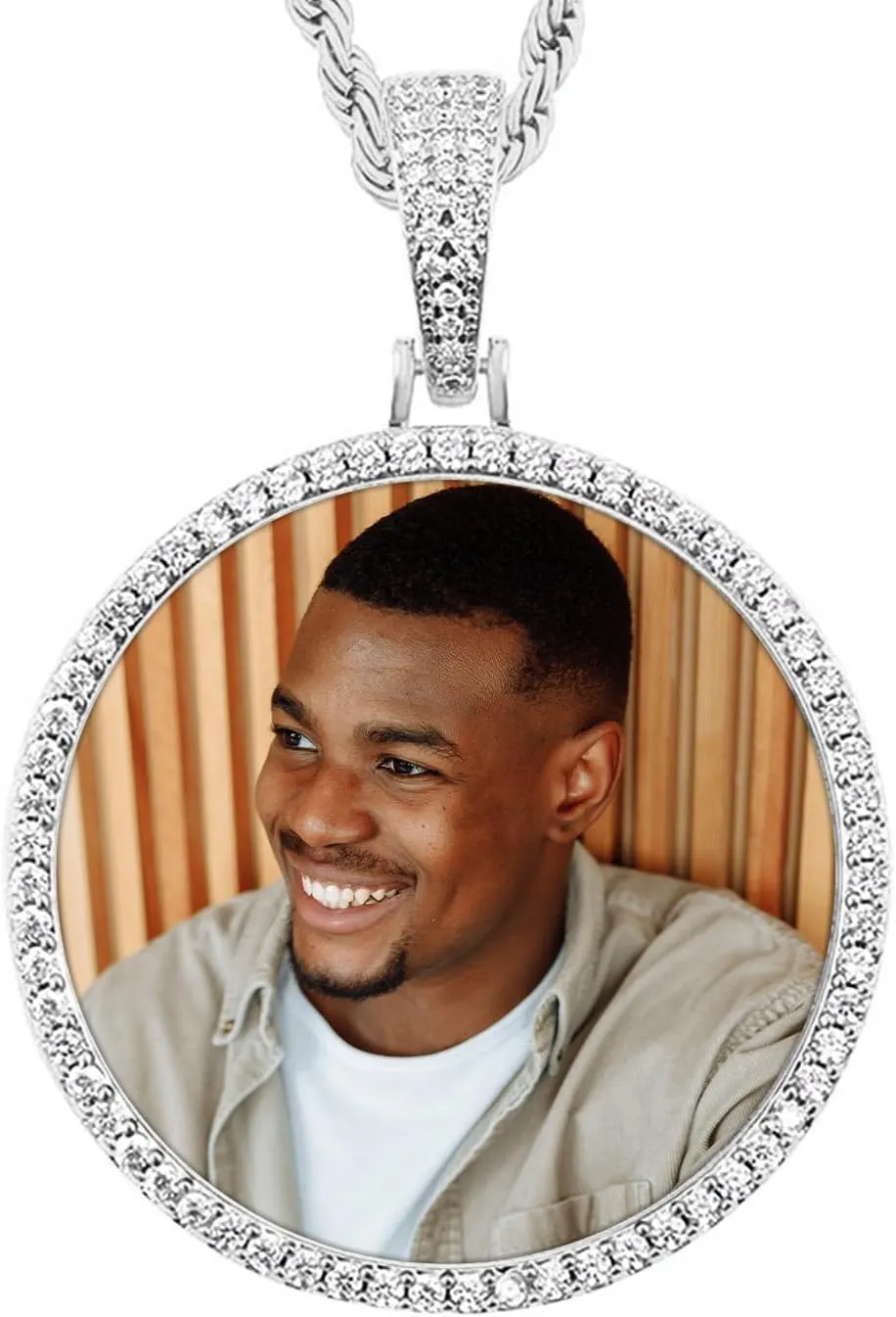 3UMeter Custom Necklace Picture Necklace Memory Pendant with Chain Personalized Photo Pendant Gifts for Him Gifts for Her 18k Gold Hip Hop Jewelry