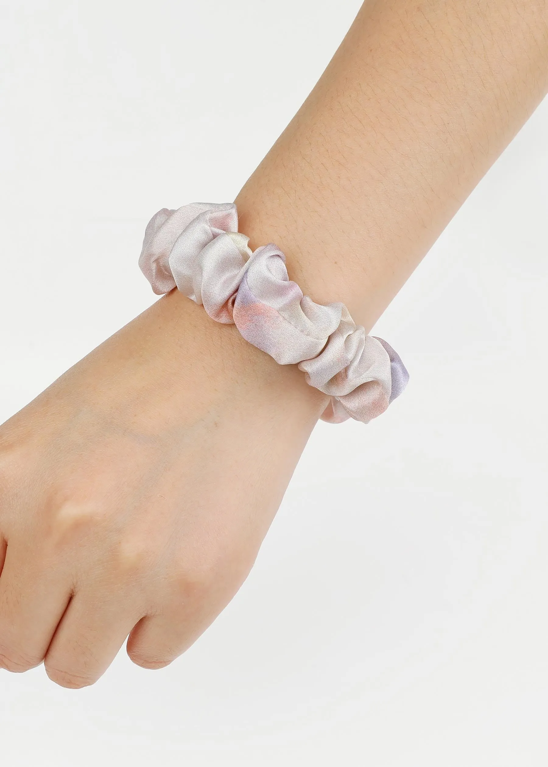 4 Pack Tie dye Silk Scrunchies Set