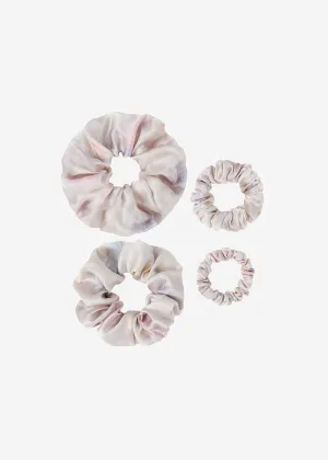4 Pack Tie dye Silk Scrunchies Set