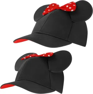 ABG Accessories Girls' Baseball Cap, Minnie Mouse Ears Hat Mommy & Me Adjustable for Ages 2-7