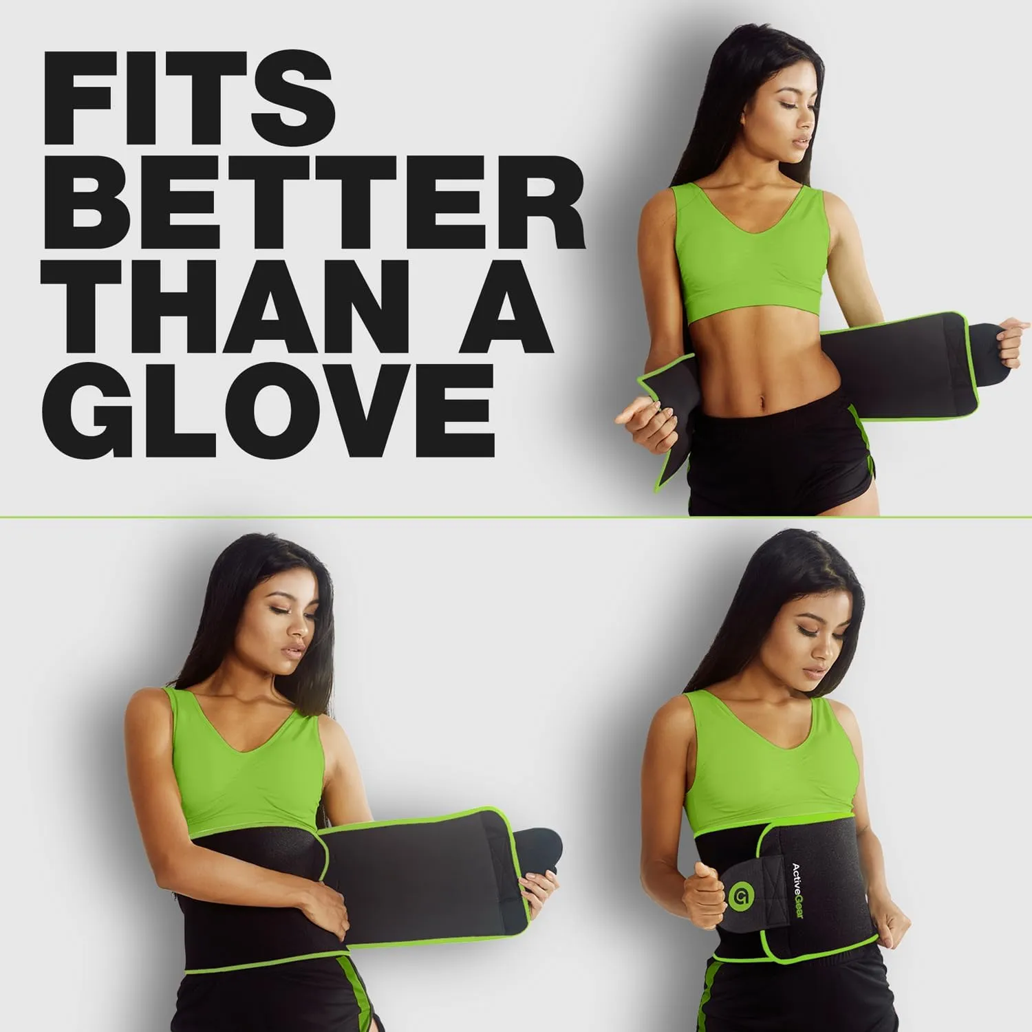 ActiveGear Premium Waist Trimmer & Trainer Belt for Men and Women - Sweat-Enhancing Slimming Wrap for Stomach, Adjustable Fit