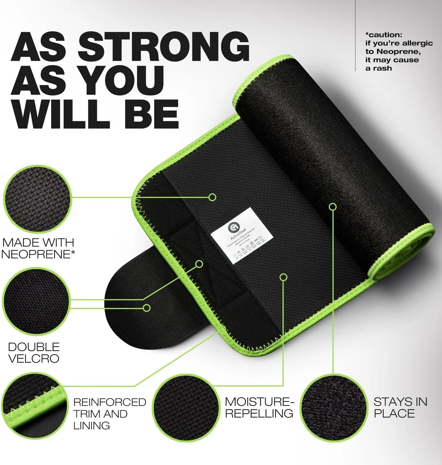 ActiveGear Premium Waist Trimmer & Trainer Belt for Men and Women - Sweat-Enhancing Slimming Wrap for Stomach, Adjustable Fit