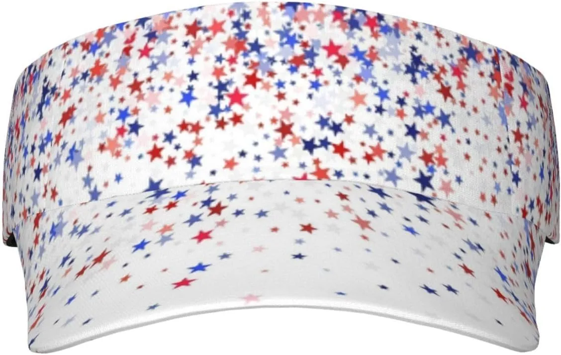 American Flag Independence Day Visor Hat, Fashion Sports Sun Visor Hat, Adjustable Golf Hat for Women Men