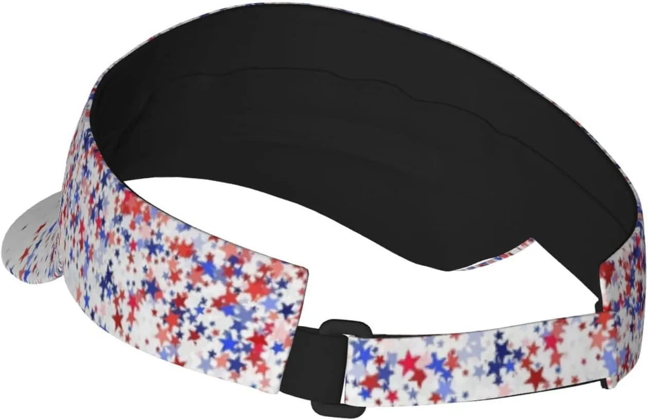 American Flag Independence Day Visor Hat, Fashion Sports Sun Visor Hat, Adjustable Golf Hat for Women Men