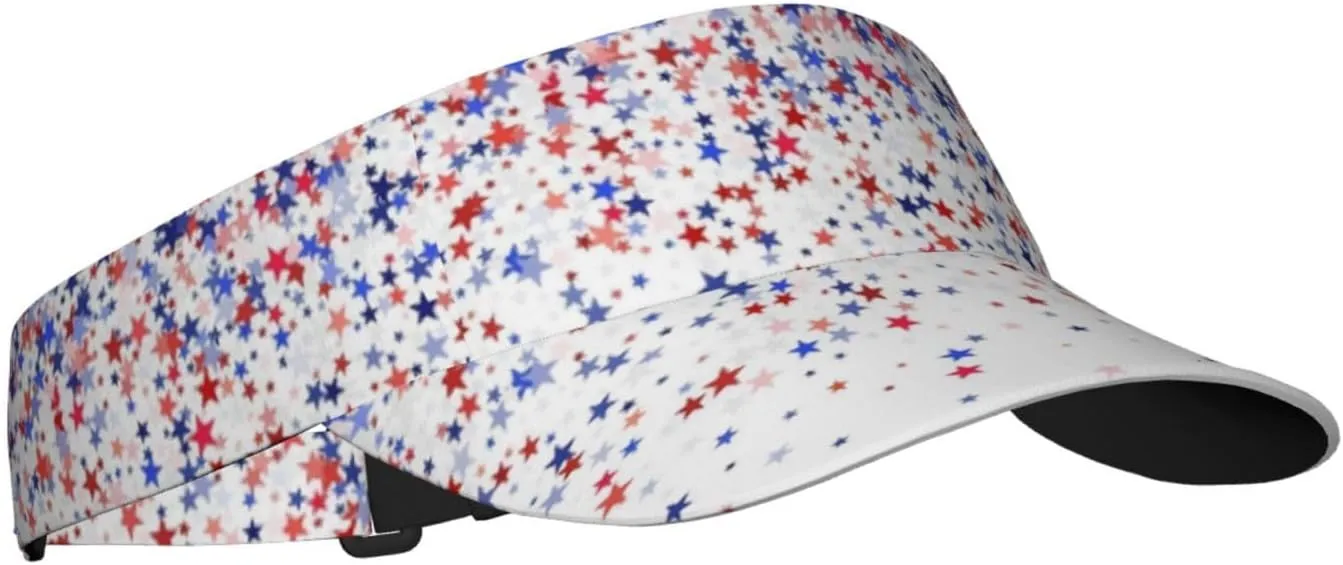 American Flag Independence Day Visor Hat, Fashion Sports Sun Visor Hat, Adjustable Golf Hat for Women Men