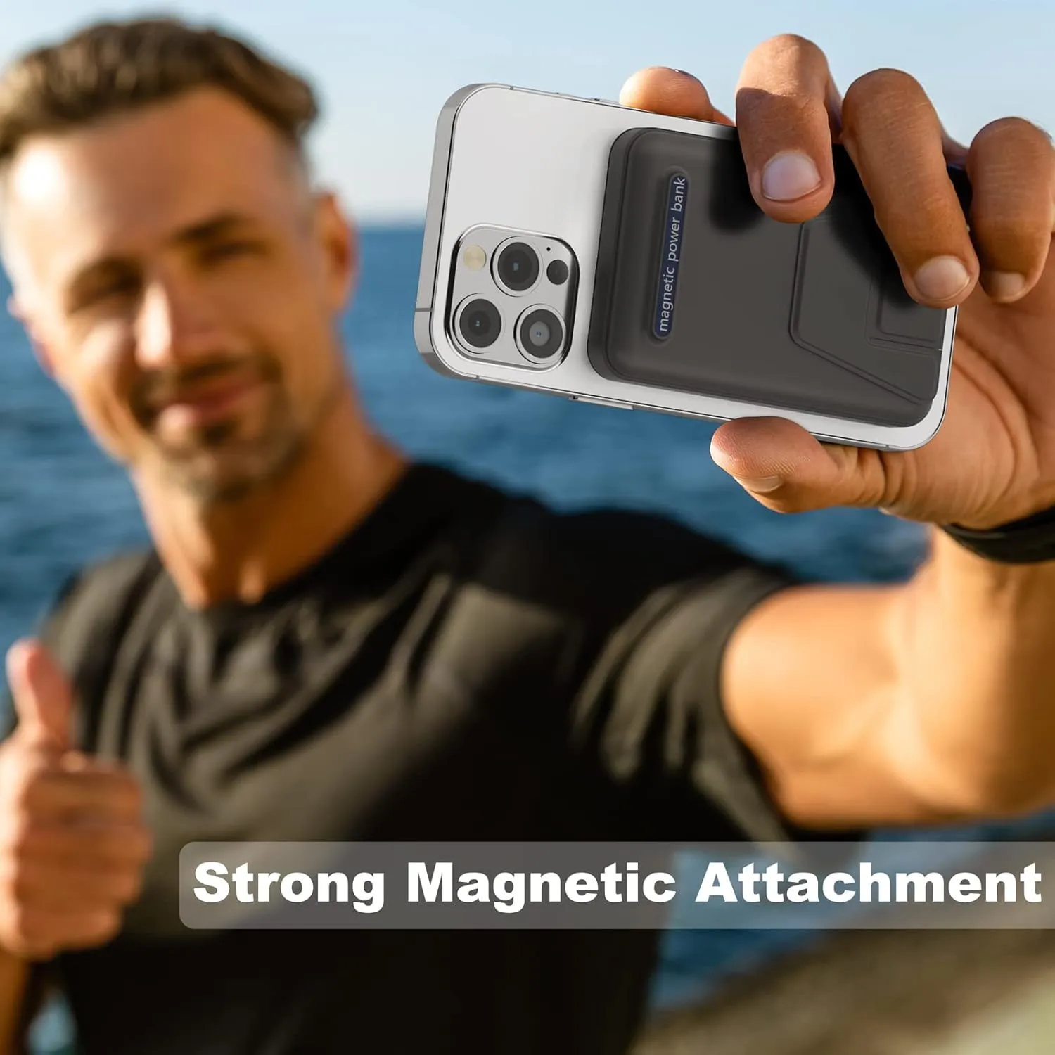 AOGUERBE Magnetic Power Bank, 10000mAh Foldable Wireless Portable Charger with USB-C Cable LED Display, for Mag-Safe Battery Pack 22.5W PD Fast Charging for iPhone 16/15/14/13/12 Pro/Pro Max/Plus/Mini