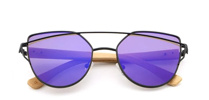 Bamboo Sunglasses UV400 Butterfly style - BB602