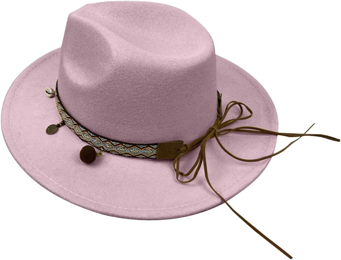 Big Wide Brim Fedora Hat for Women Western Hats Women's Solid Color Panama Rancher Hat
