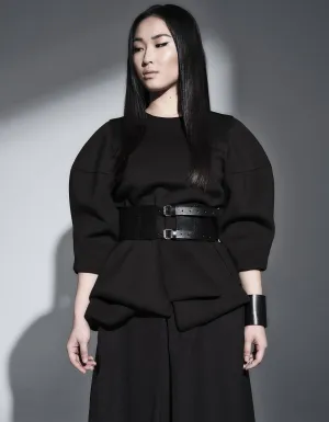 Black Leather Corset Belt Frida