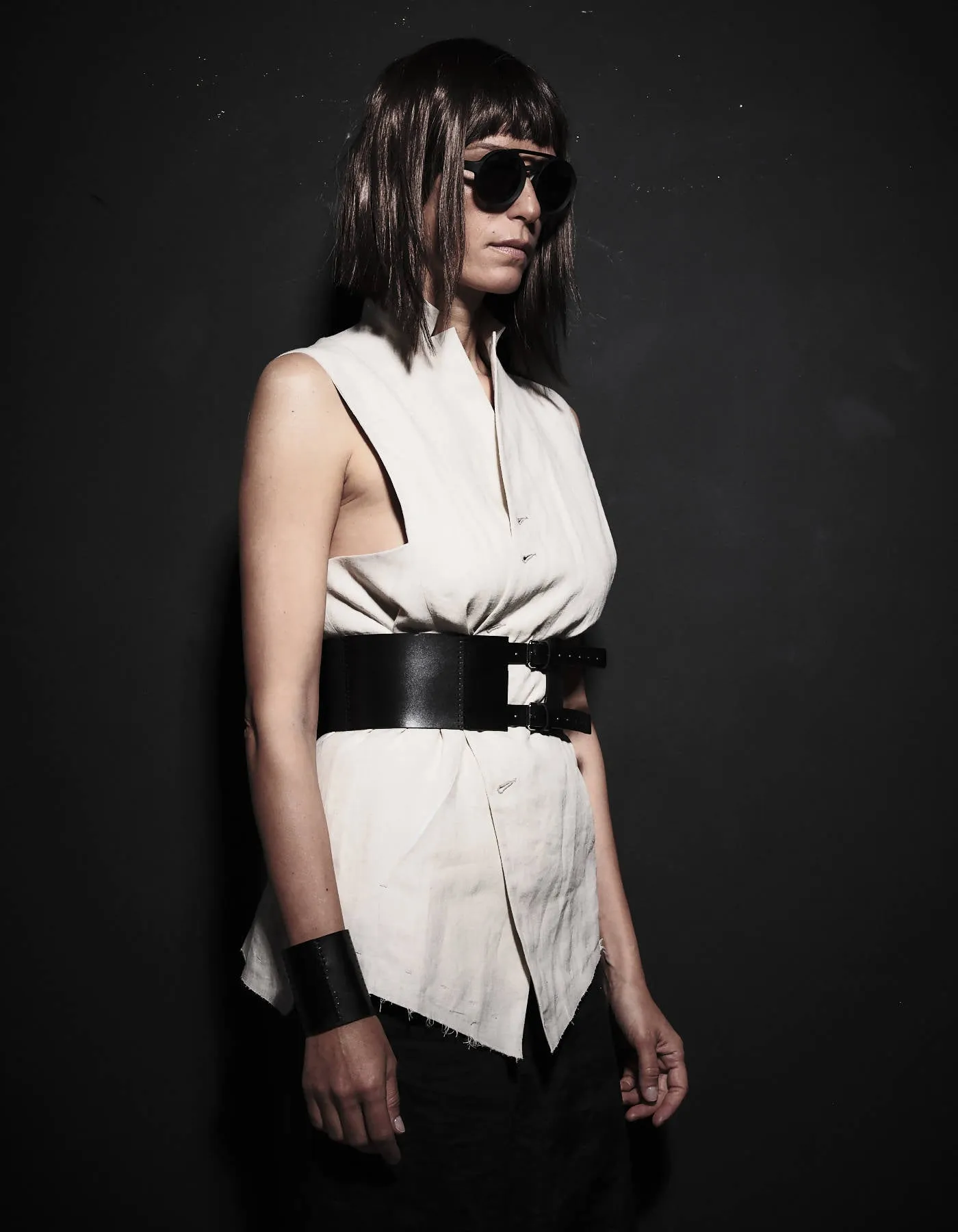 Black Leather Corset Belt Frida