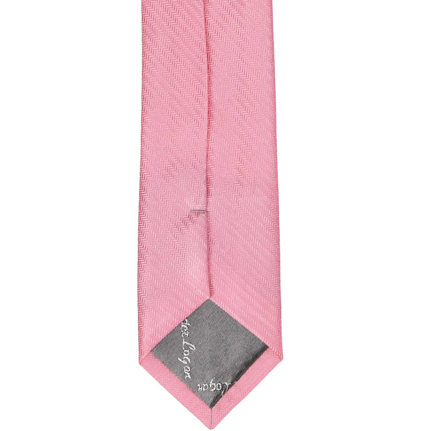 Bubblegum Pink Herringbone Silk Slim Necktie, 2.5" Width