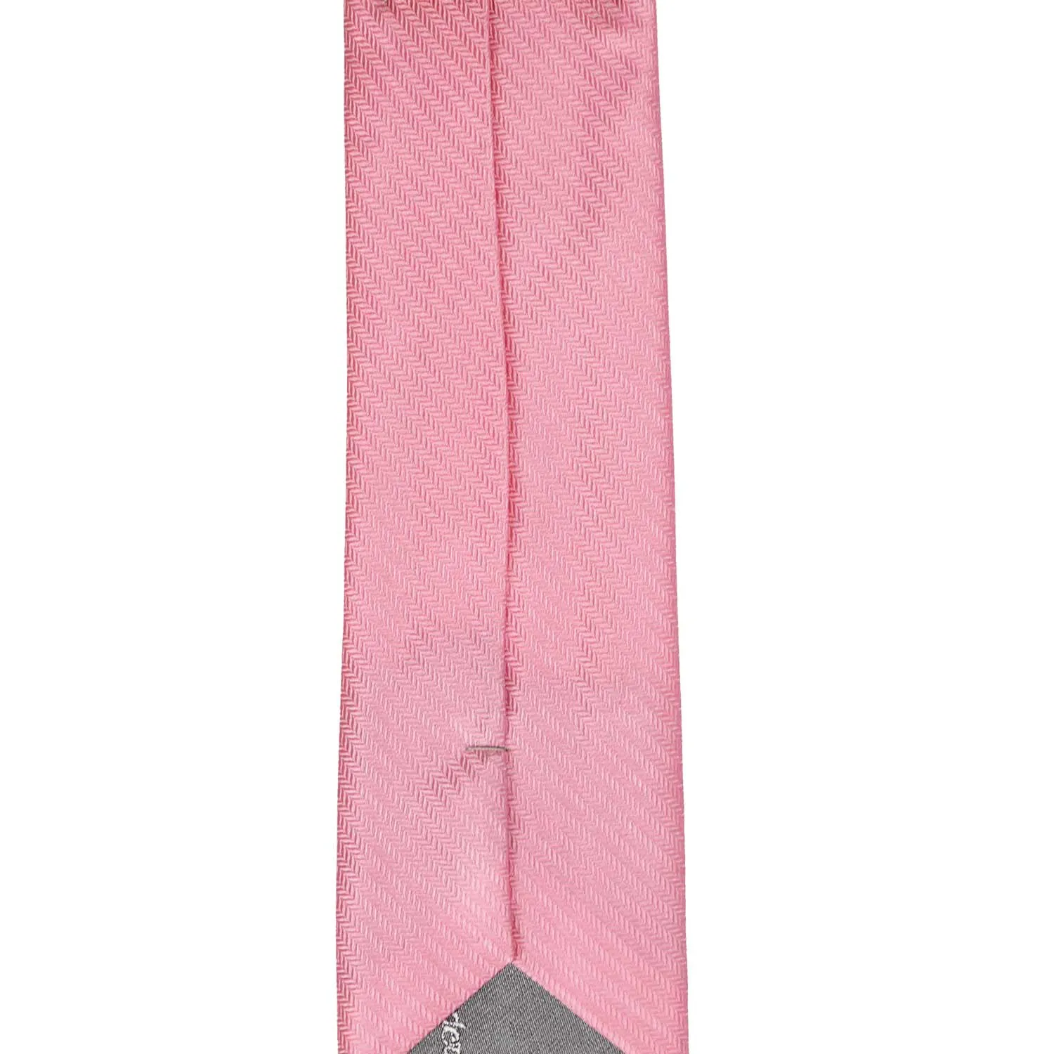 Bubblegum Pink Herringbone Silk Slim Necktie, 2.5" Width