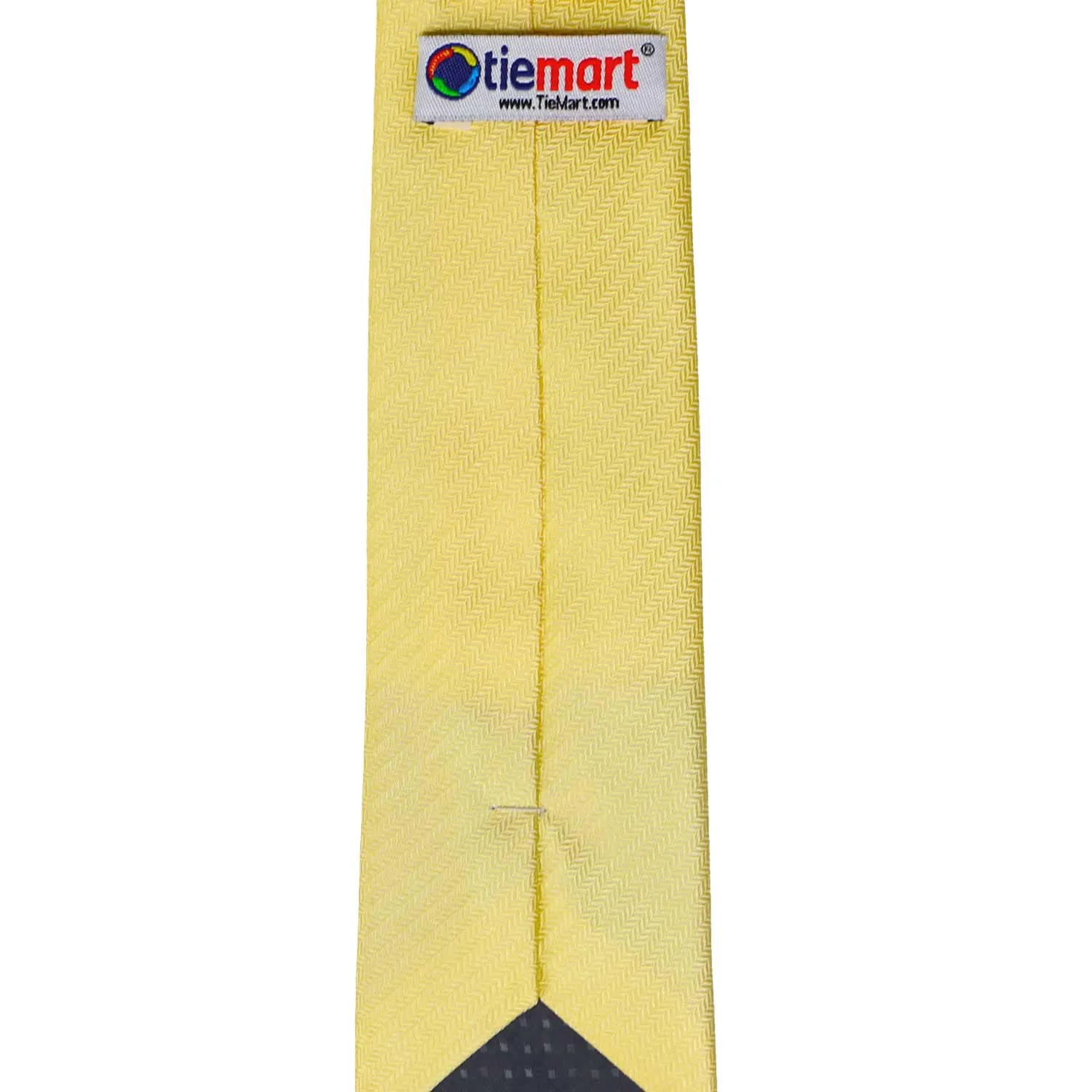 Butter Yellow Herringbone Silk Slim Necktie, 2.5" Width