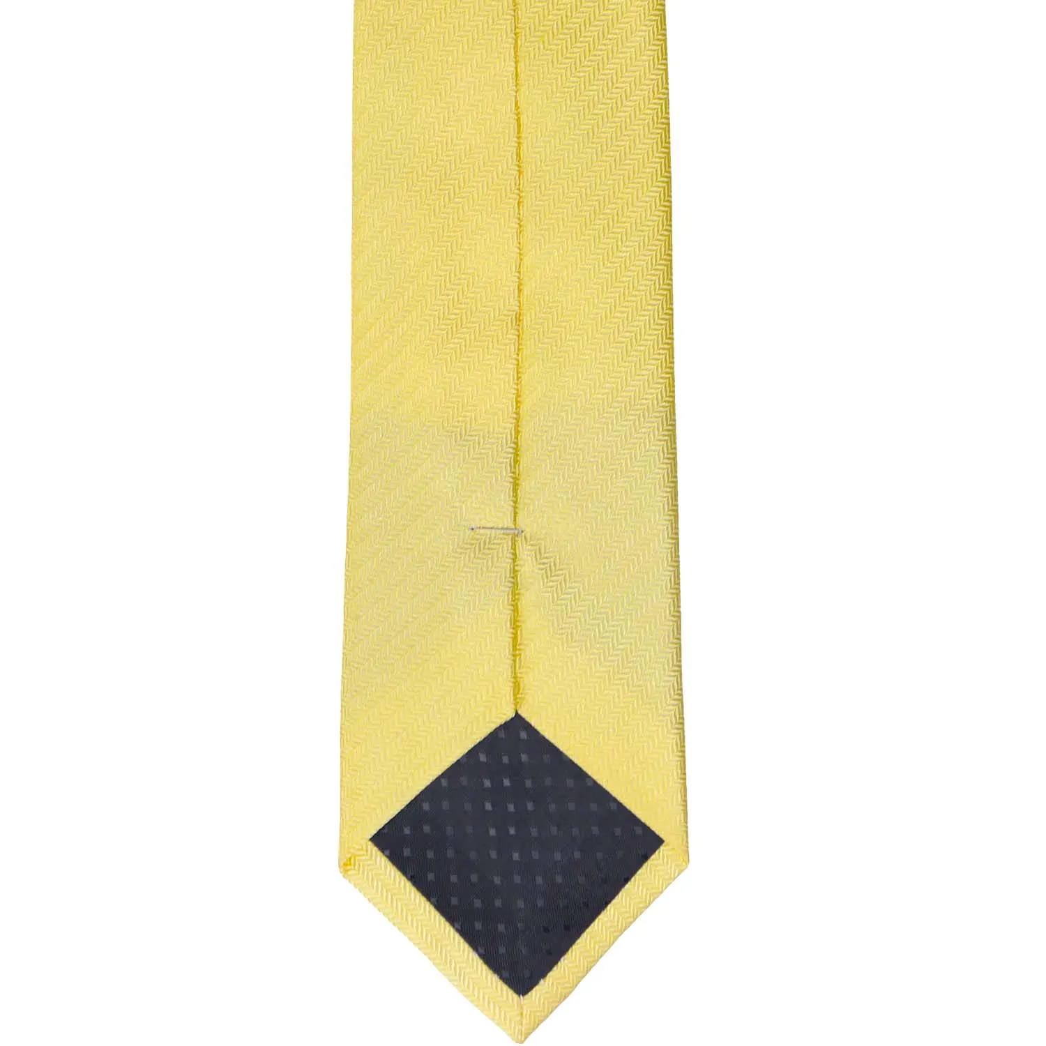 Butter Yellow Herringbone Silk Slim Necktie, 2.5" Width