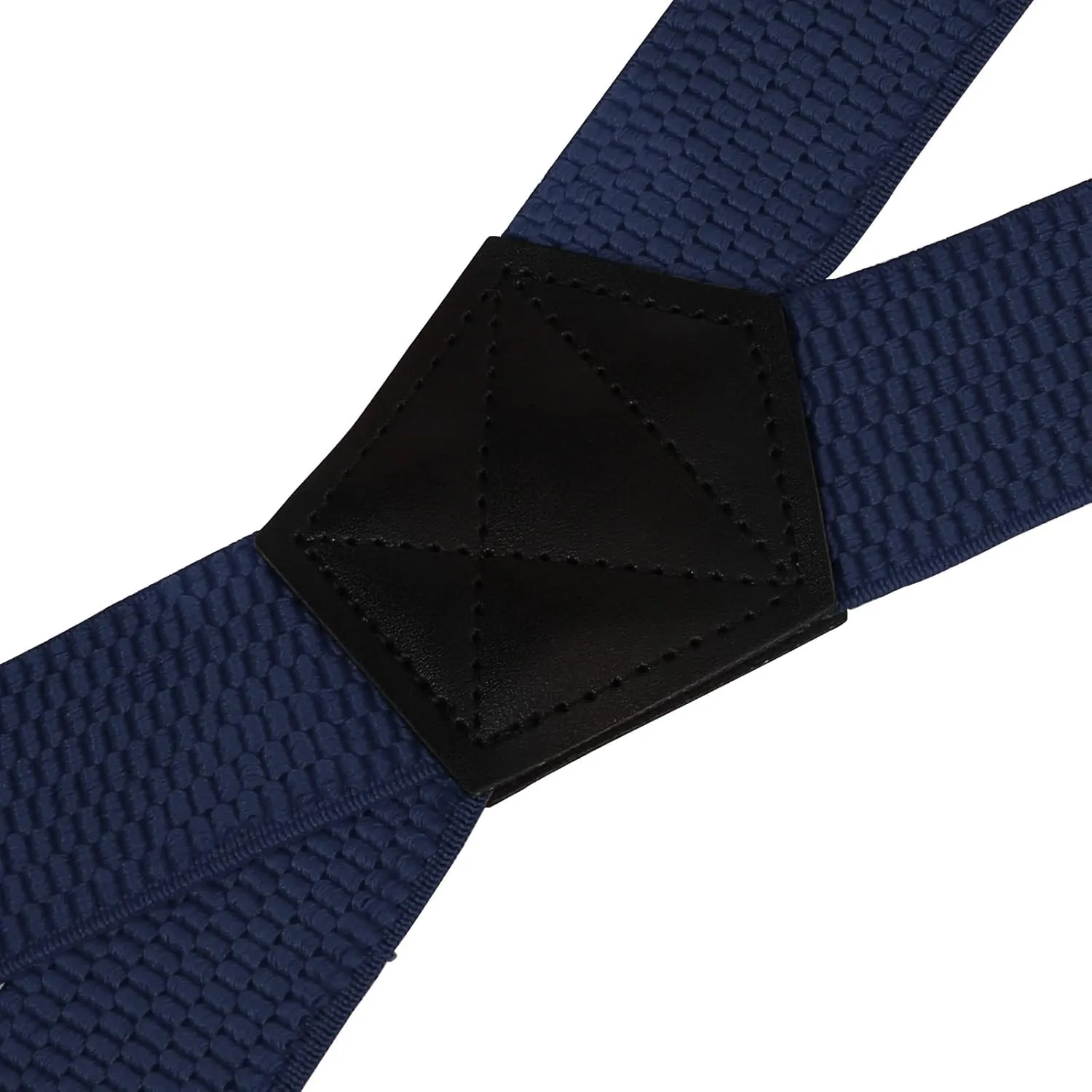 Buyless Fashion Heavy Duty Suspenders for Men - 48" Adjustable Straps 1 1/2" - X Back with Black Plastic Clips