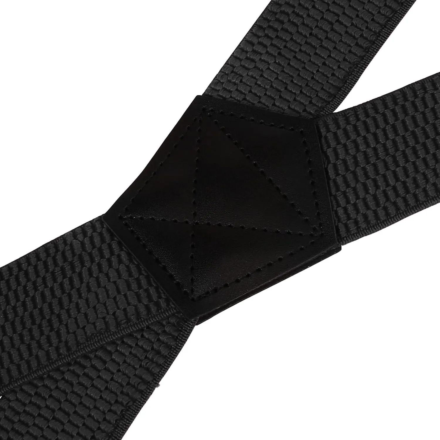Buyless Fashion Heavy Duty Suspenders for Men - 48" Adjustable Straps 1 1/2" - X Back with Black Plastic Clips