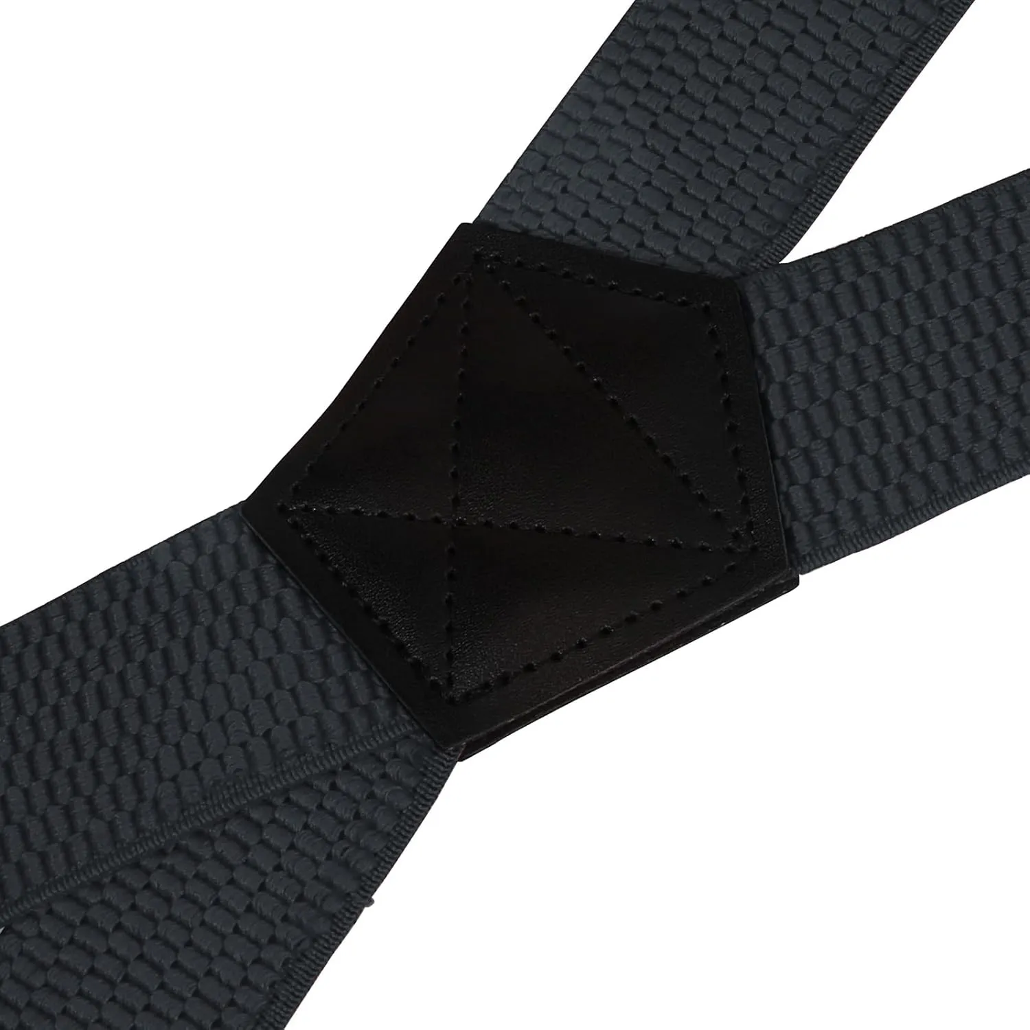 Buyless Fashion Heavy Duty Suspenders for Men - 48" Adjustable Straps 1 1/2" - X Back with Black Plastic Clips