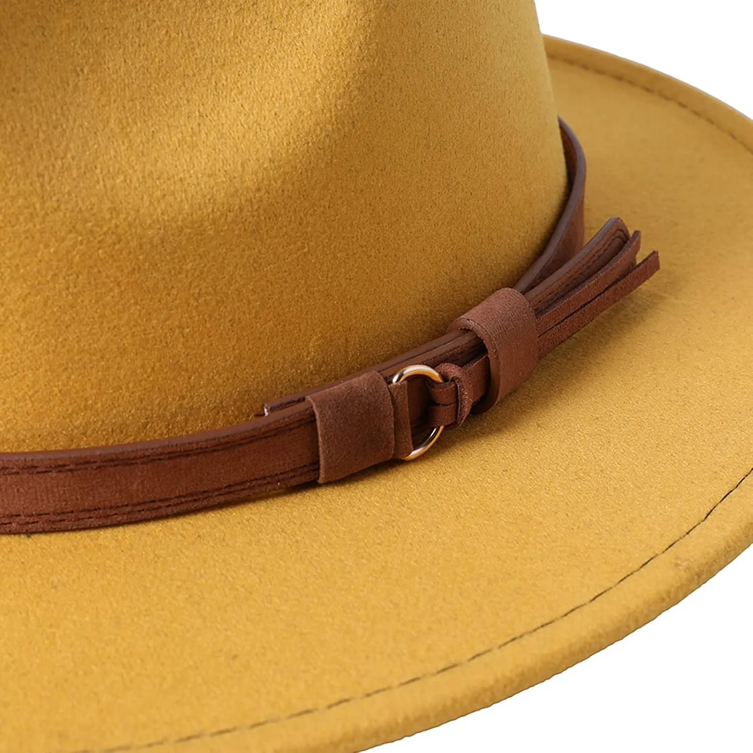 Cowboy Hat,Color Matching Fedora Hats for Women Men Thick Fabric Cowboy with Large Brim Western Felt Casual Hats