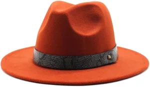 DHAEY 24 Color Felt Hat European and American Fashion Casual and Winter Snake Texture Hat Men and Women's Jazz Hat Luopan Caps & Hats (Color : Caramel, Size : M)