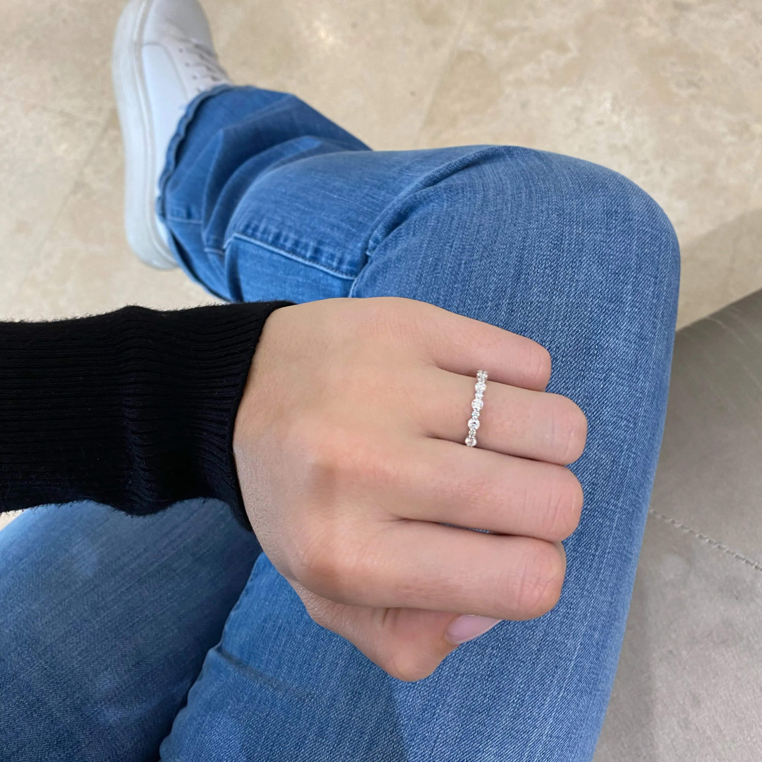 Diamond Pattern Wedding Band