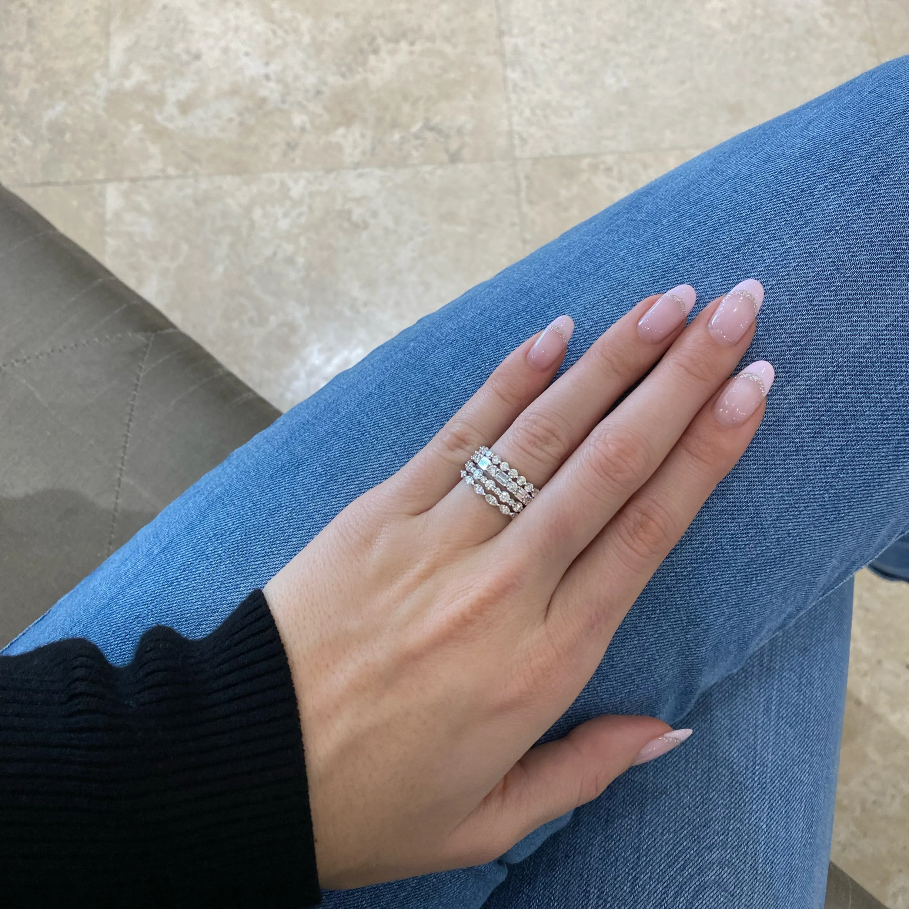 Diamond Pattern Wedding Band