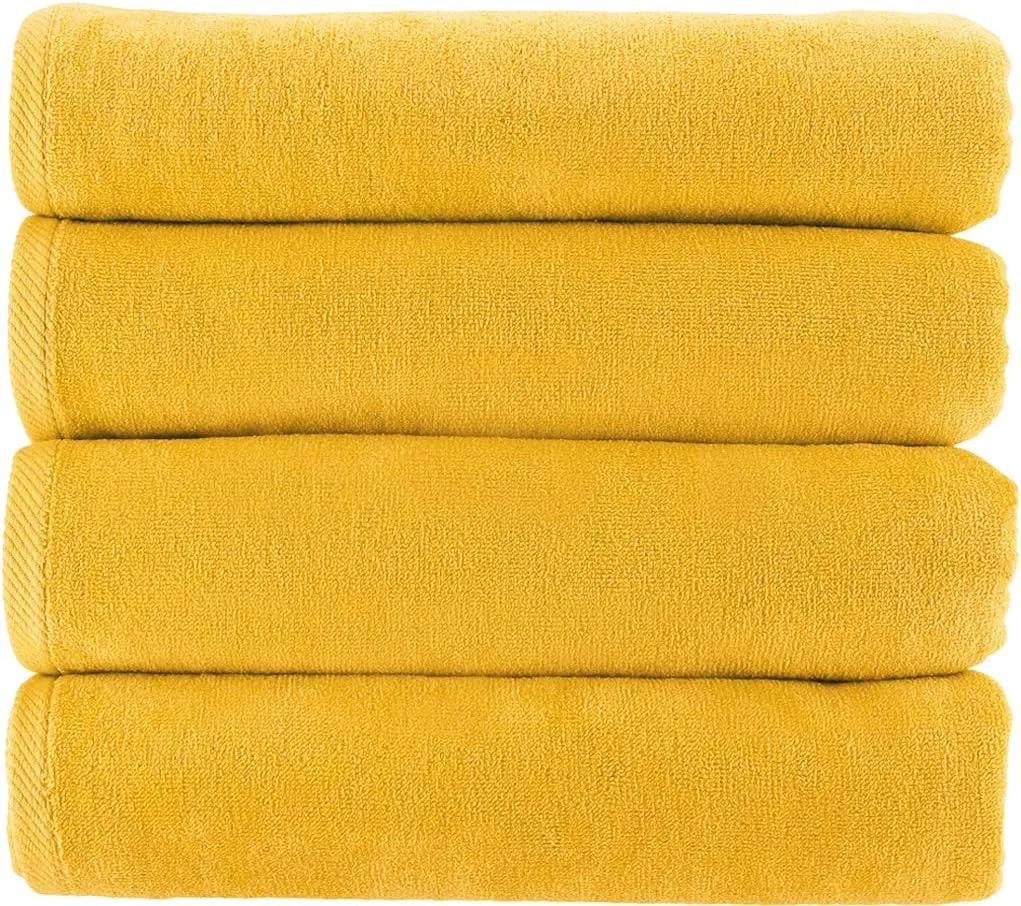 Diplomat Beach Towels Terry Velour 30x60 4-Pack (Athletic Gold PMS 130-C) 11.0 Lbs per Doz 100% Cotton
