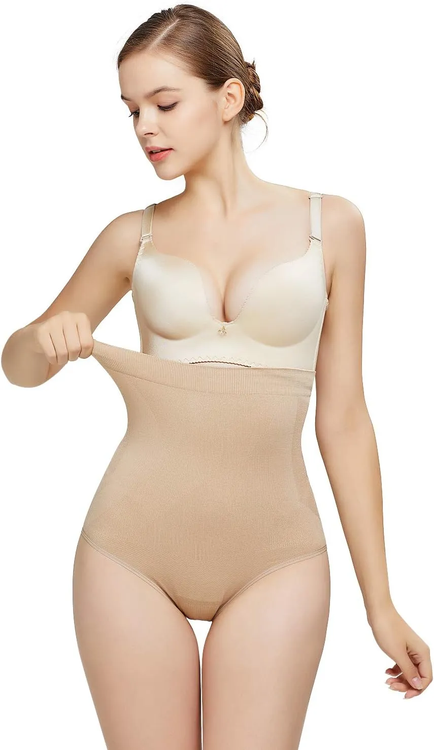 DREAM SLIM Women's High-Waist Seamless Body Shaper Briefs Tummy Control Panty Butt Lifter Shapewear Slim Waist Trainer
