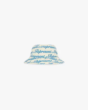 Embroidered Bucket Hat - Antique White