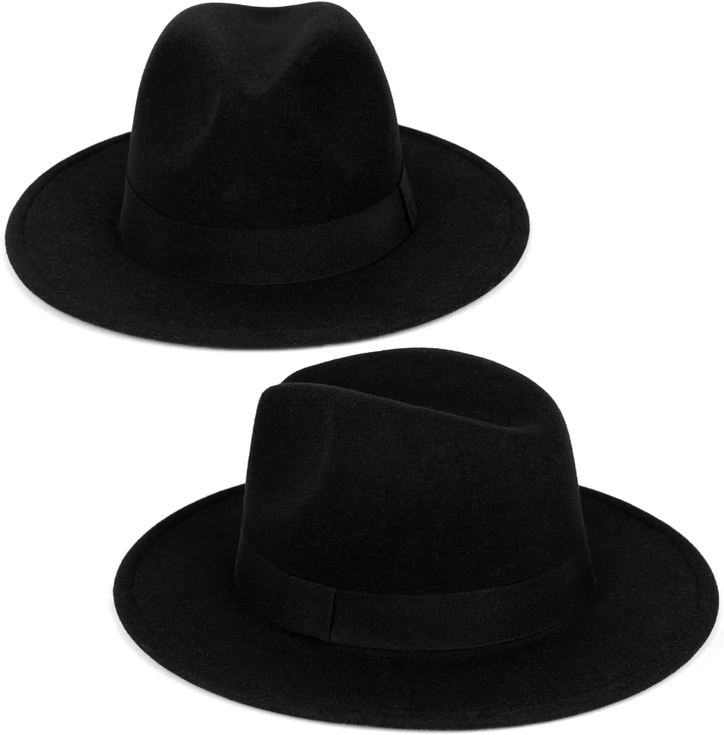 FADACHY Trendy Fedora Hats for Men & Women Wide Brim Felt Hat Dress Panama Hat Two Tone Fedora