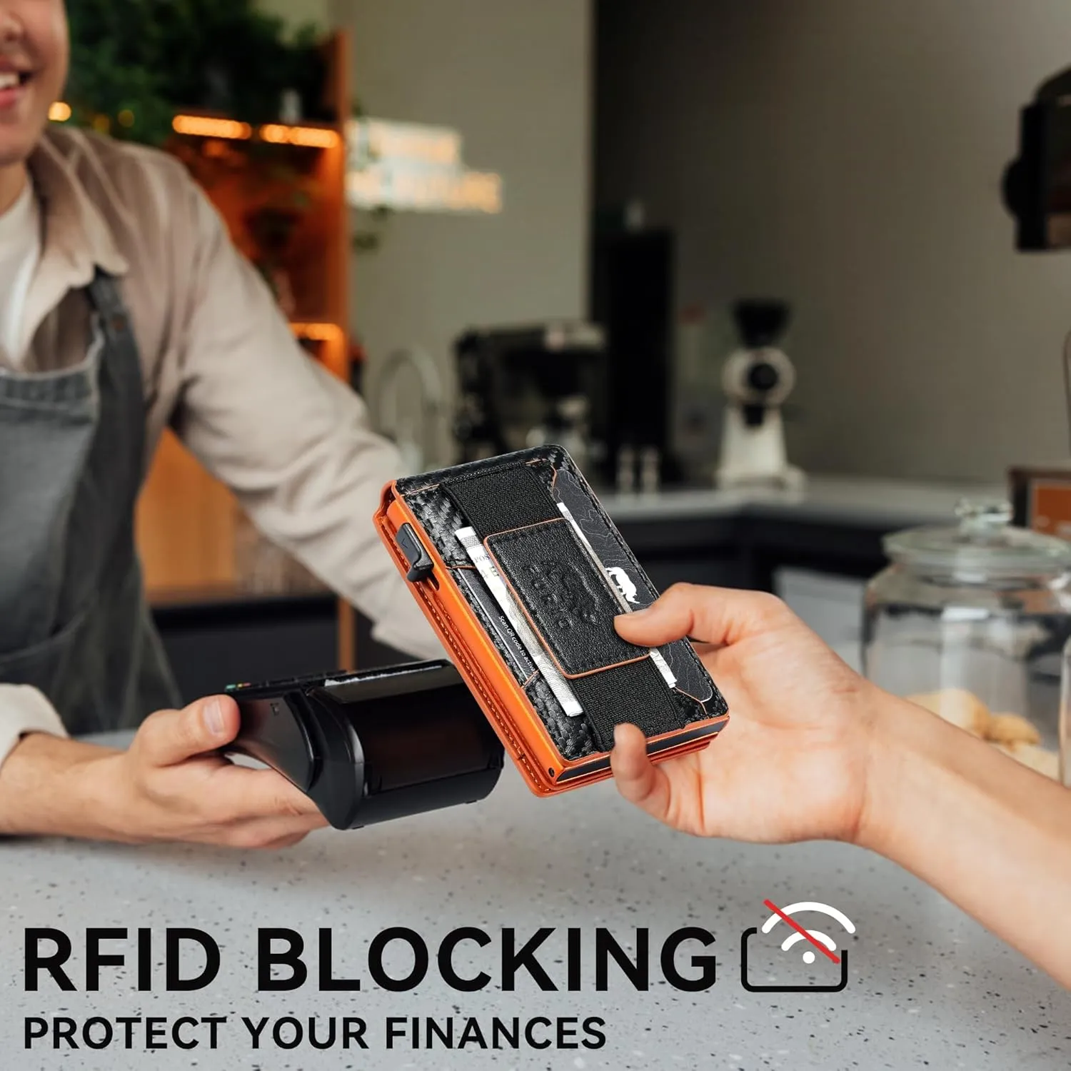 furid Card Wallet For Men Slim: Smart Wallet - Rfid Minimalist Front Pocket with ID Window Pop Up Wallet Gift For Him