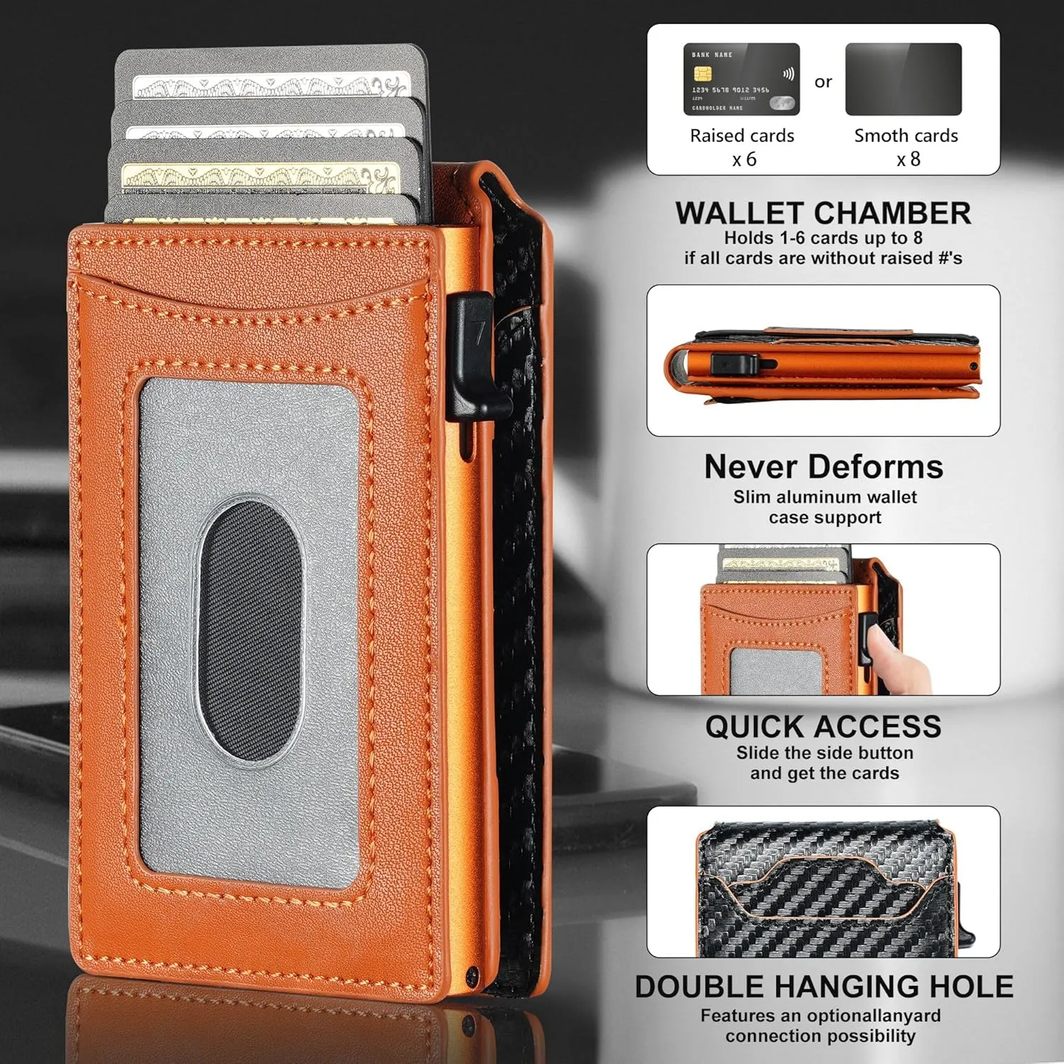 furid Card Wallet For Men Slim: Smart Wallet - Rfid Minimalist Front Pocket with ID Window Pop Up Wallet Gift For Him