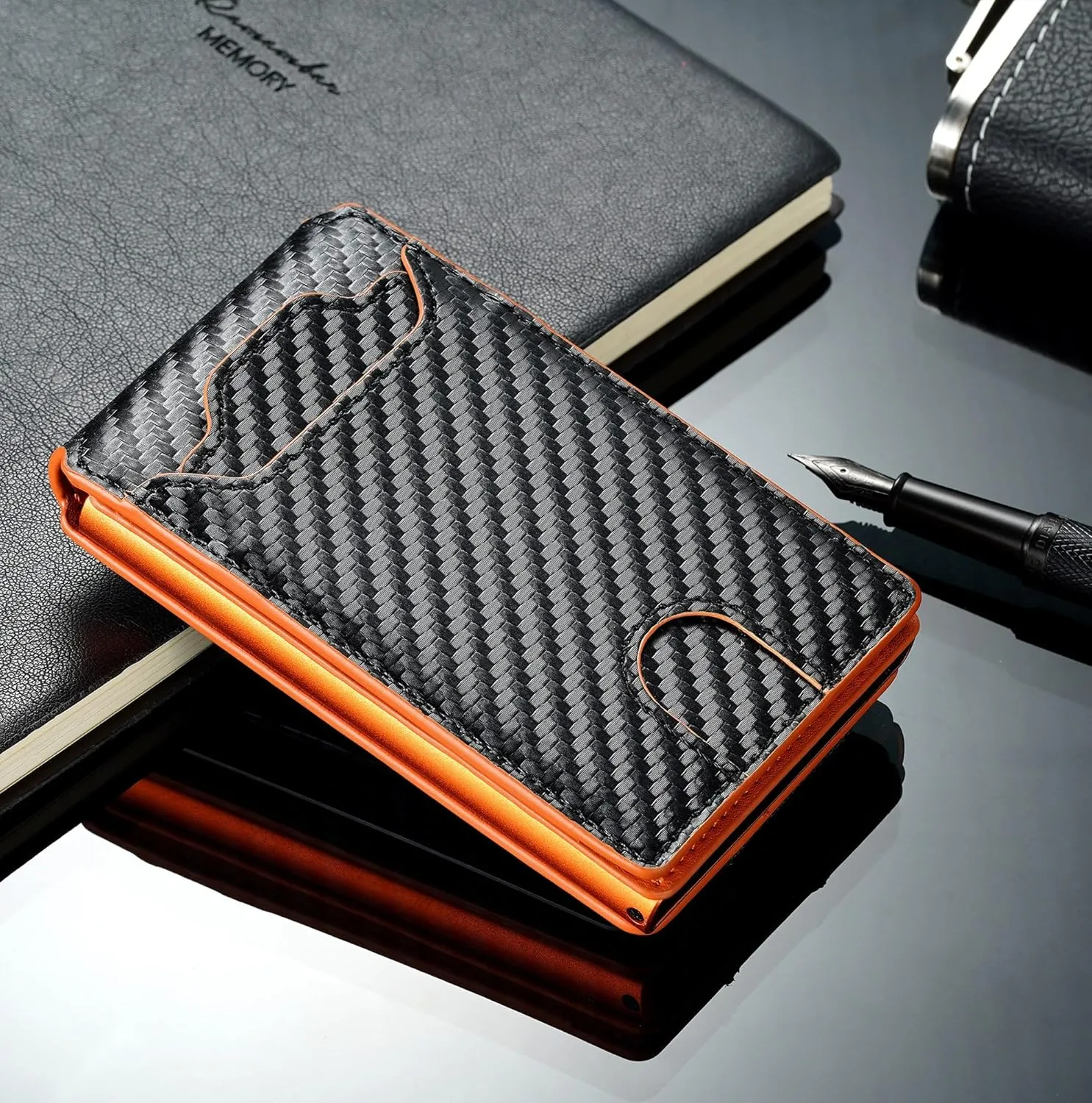 furid Card Wallet For Men Slim: Smart Wallet - Rfid Minimalist Front Pocket with ID Window Pop Up Wallet Gift For Him