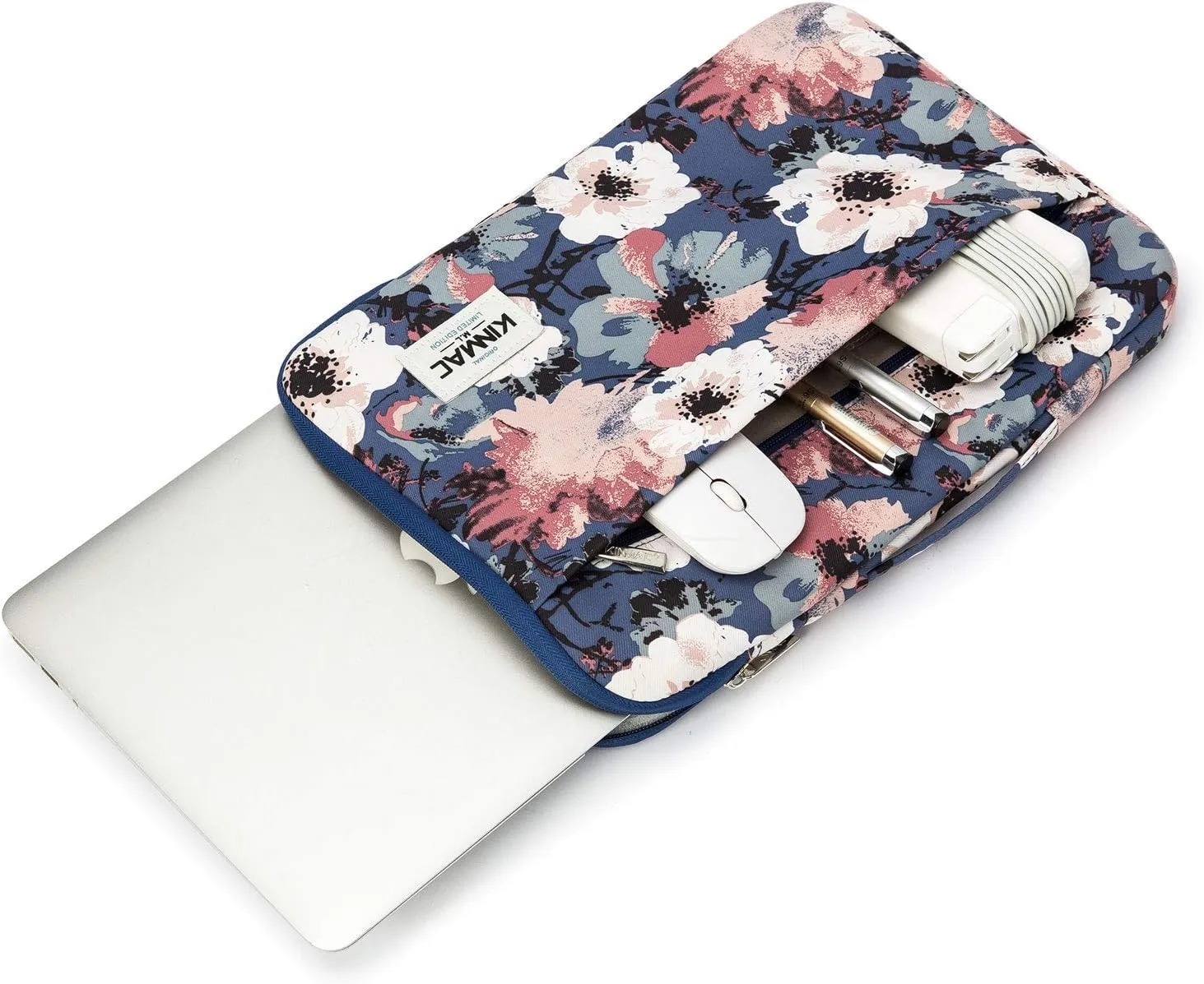 Kinmac 360 Protective Laptop Sleeve Case Bag Cover with Handle for MacBook Air 15 inch, and 15 inch-15.6 inch HP,Lenovo,Dell,ASUS,Acer Notebook Computer (Camellia)