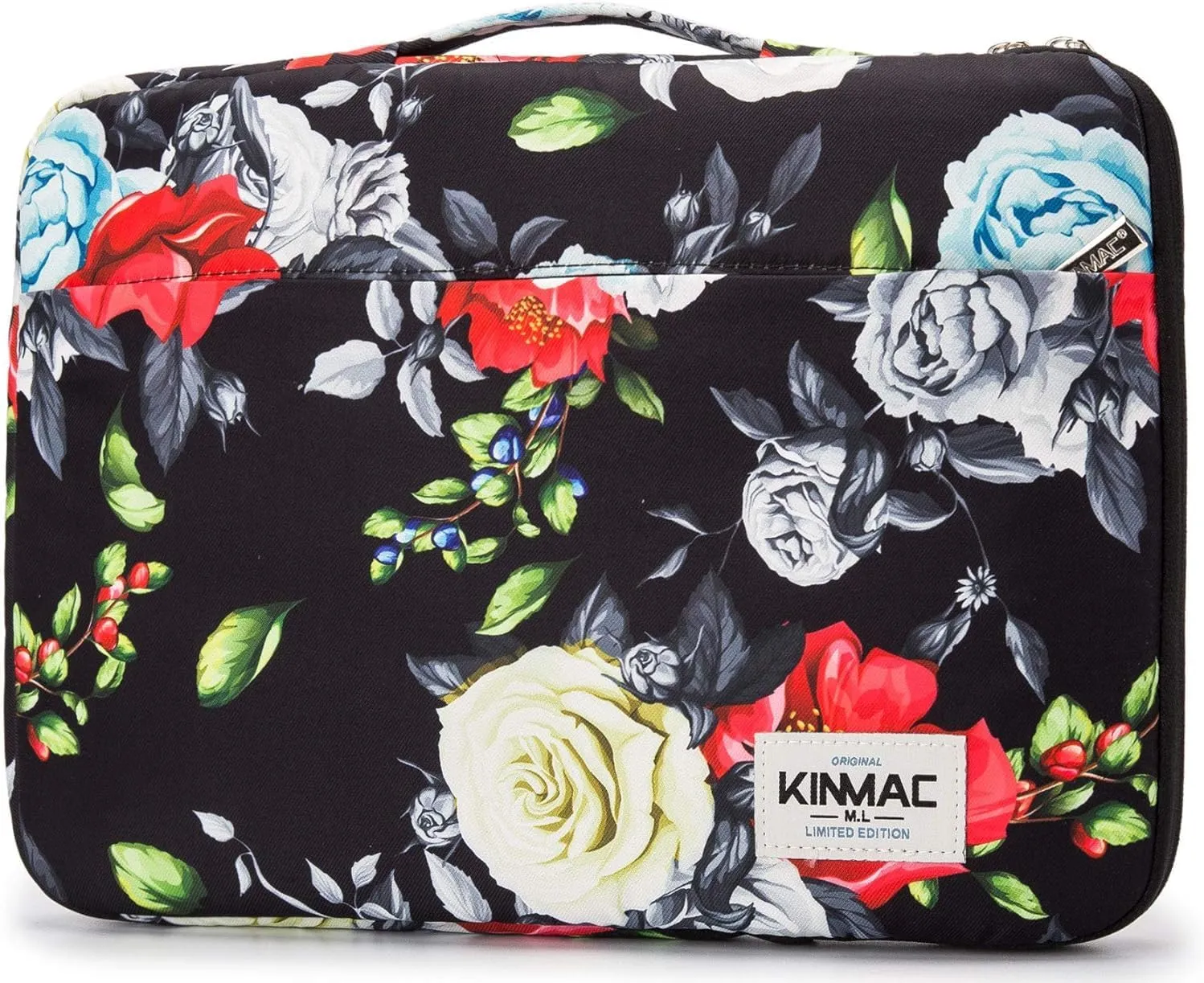 Kinmac 360 Protective Laptop Sleeve Case Bag Cover with Handle for MacBook Air 15 inch, and 15 inch-15.6 inch HP,Lenovo,Dell,ASUS,Acer Notebook Computer (Colorful Rose)