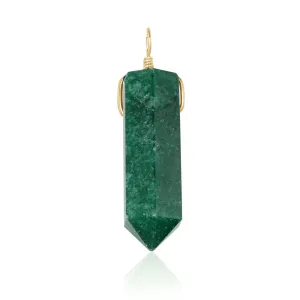 Large Aventurine Crystal Tower Point Generator Pendant