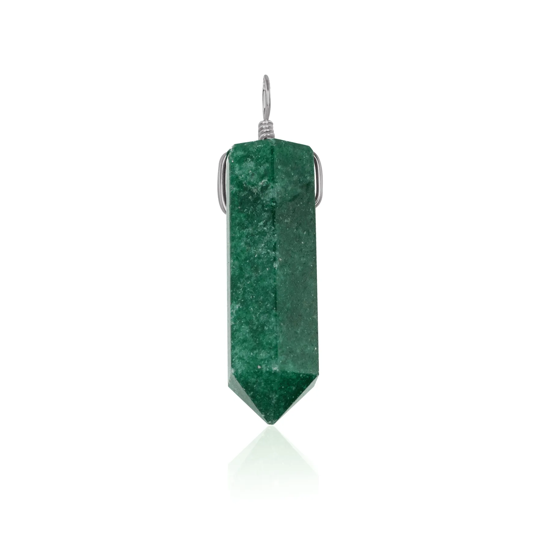 Large Aventurine Crystal Tower Point Generator Pendant