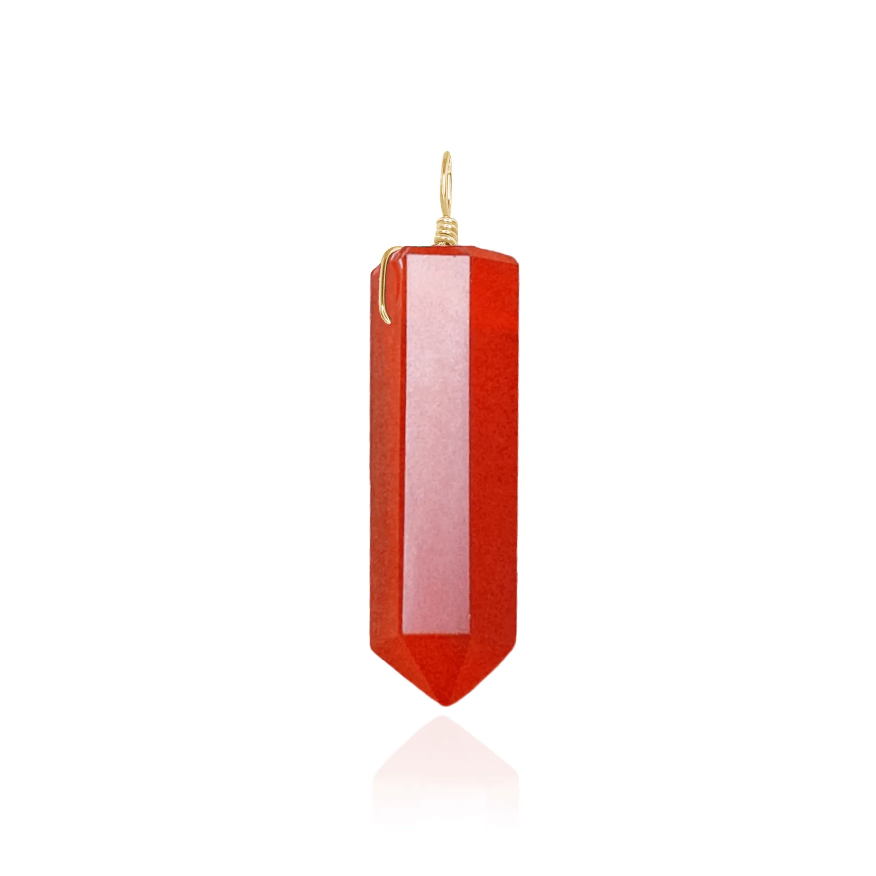 Large Carnelian Crystal Tower Point Generator Pendant