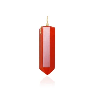 Large Carnelian Crystal Tower Point Generator Pendant