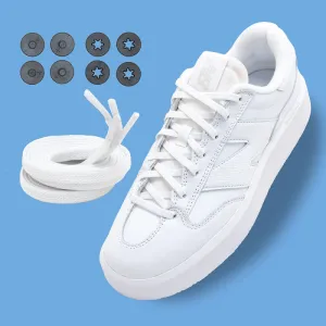 Lock Laces Flat Laces No-Tie Shoelace System - White
