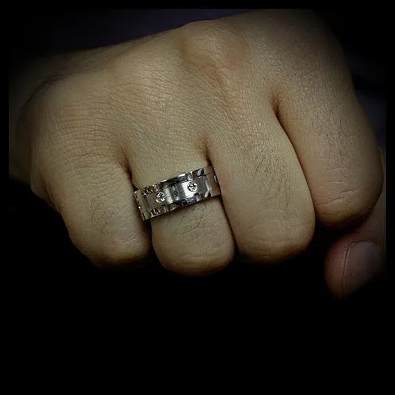 Men's Diamond  Wedding Band - Link Up