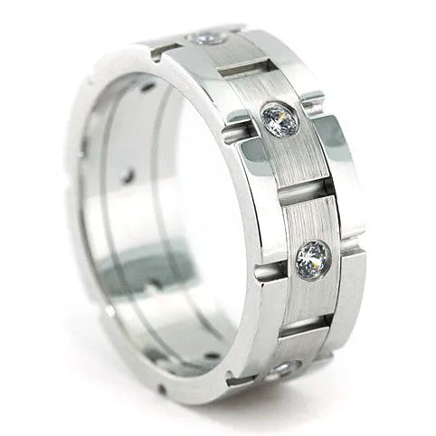 Men's Diamond  Wedding Band - Link Up