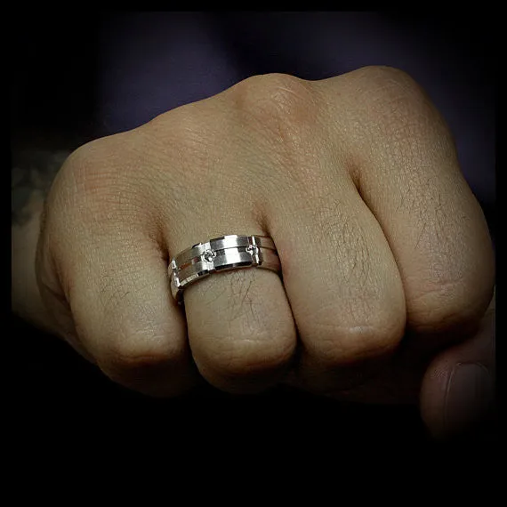 Men's Diamond  Wedding Band - Off the Grid