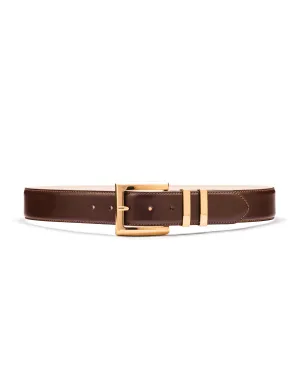Naomi brown leather waist belt