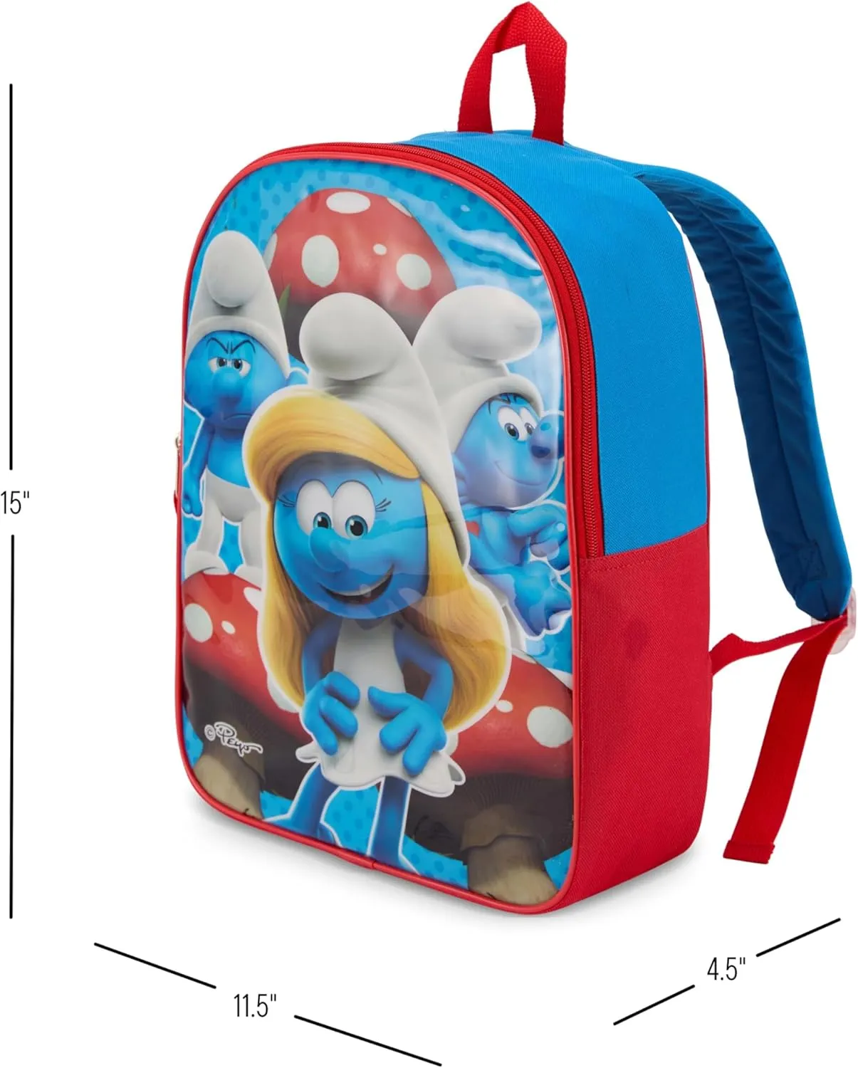 Nickelodeon Smurfs Toddler Girl Backpack for Kids - Toddler Backpack with Padded Straps & Zip Compartment Little Kids - 15"